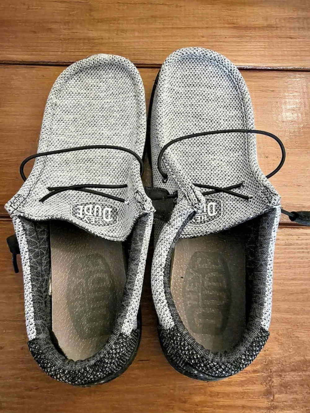 Hey Dude Wally Stretch Poly Dark Web Gray & Black US 12